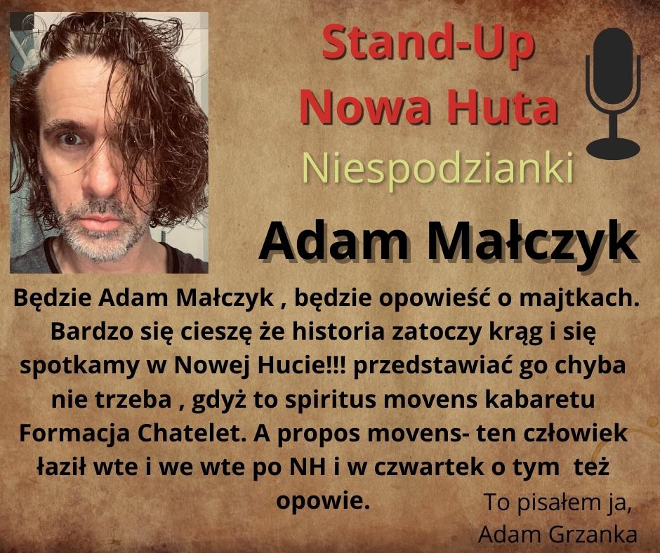 Stand-Up Nowa Huta plakat Adam Grzanka konferansjer Adam małczyk