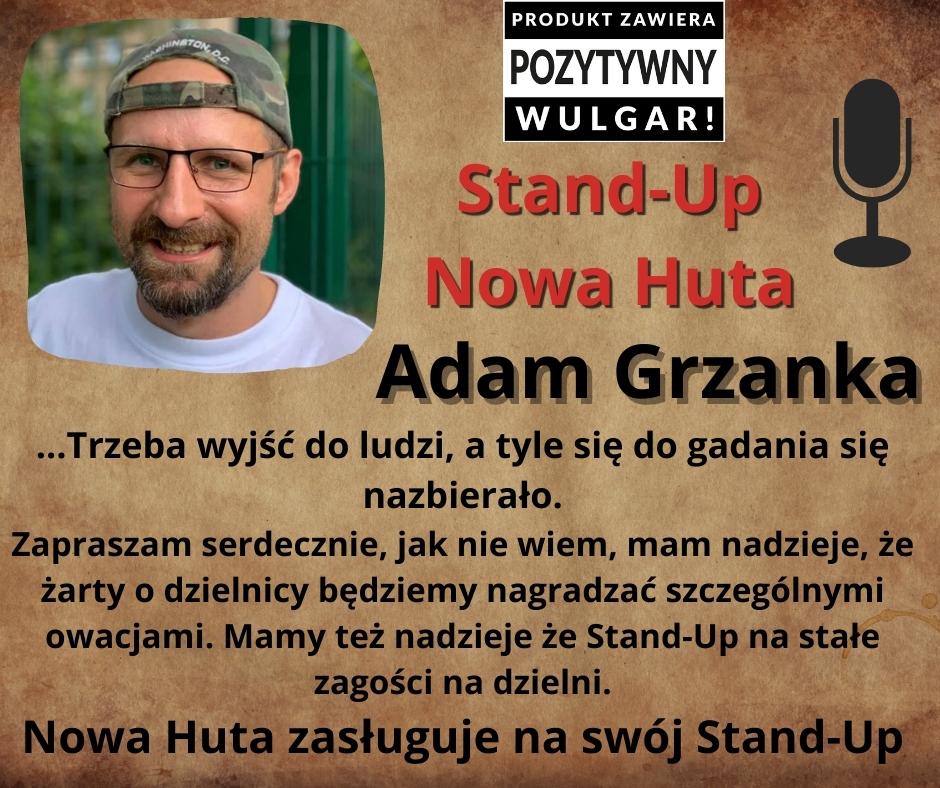 Stand-Up Nowa Huta plakat Adam Grzanka konferansjer