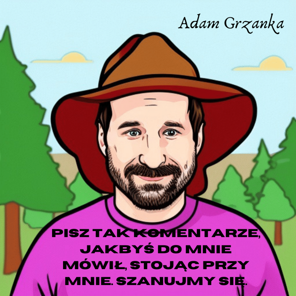 Konferansjer na socialach Adam Grzanka konferansjer prezenter standup myśl moja