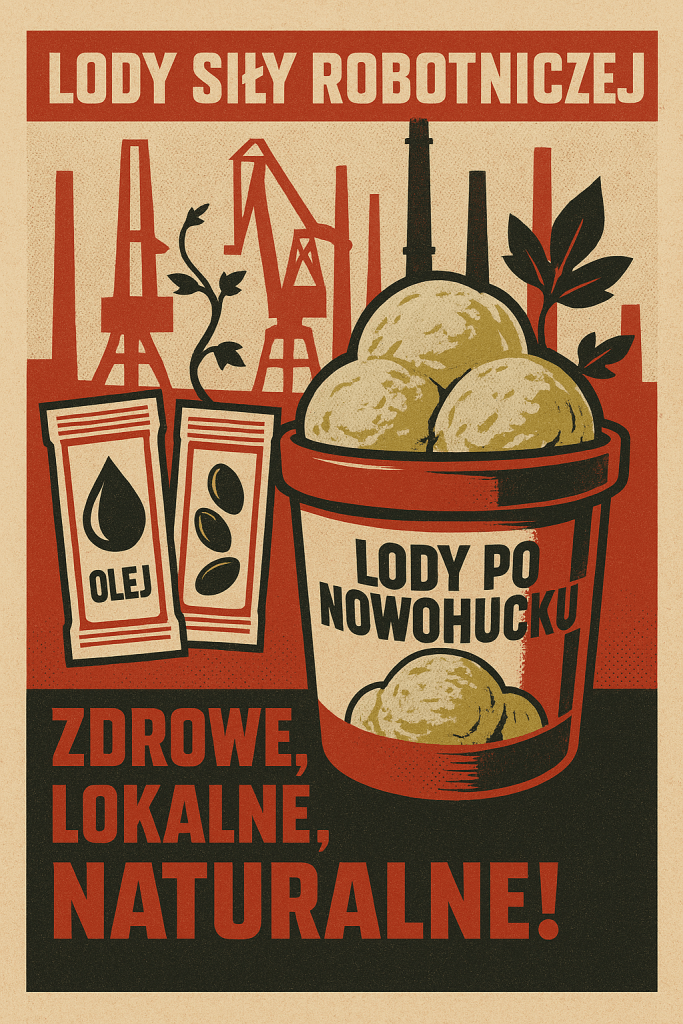 Nowohuckie lody adam grzanka konferansjer prezenter nowa huta lody po nowohucku  plakat
