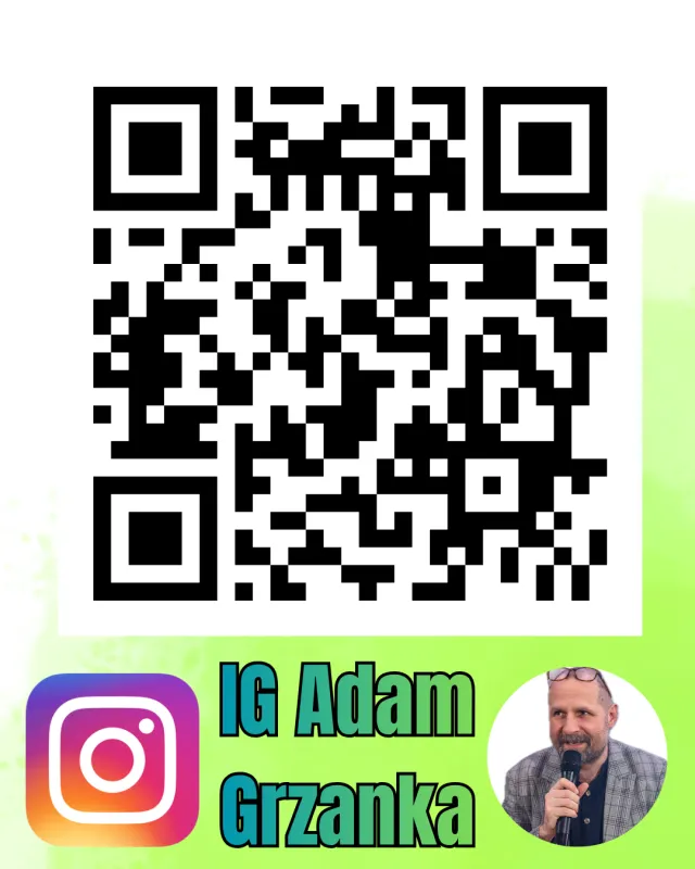 profesjonalny konferansjer adam grzanka nowa huta qr kod IG
